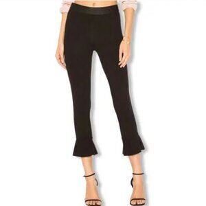 Bailey 44 Passion Ruffle Hem Cropped Pull On Black Wash Pants - Size Medium